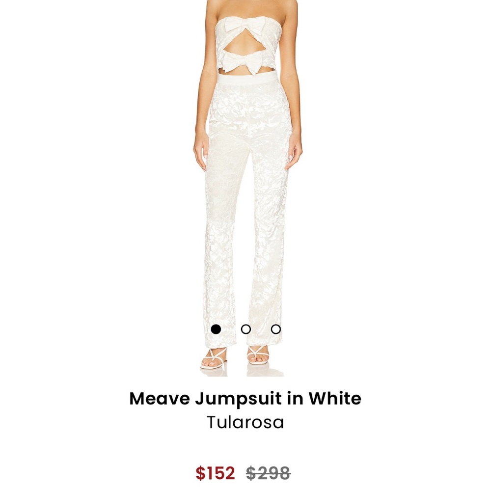 Tularosa Meave jumpsuit in white. Size Medium